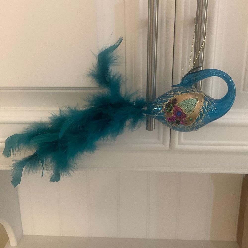 Blown  Glass  Peacock Ornament